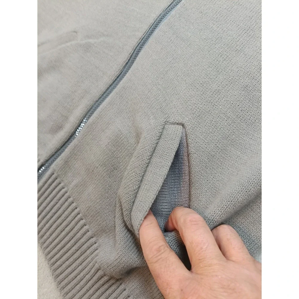 Vintage Gray Cardigan Sweater M Full Zip R&R Uniforms National Park Service USA